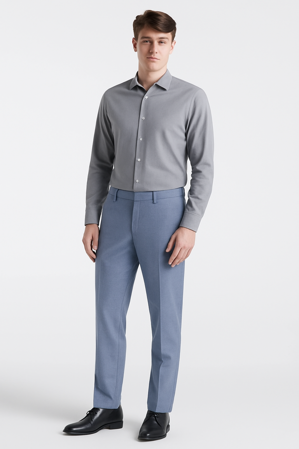 Premium Men’s Grey Dress Shirt – Elegant Formal & Casual Style